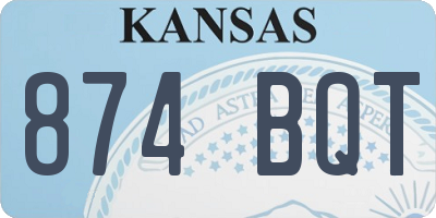 KS license plate 874BQT