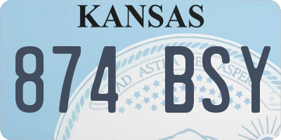 KS license plate 874BSY