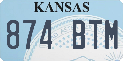 KS license plate 874BTM