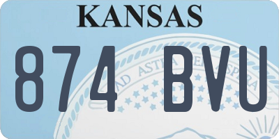 KS license plate 874BVU