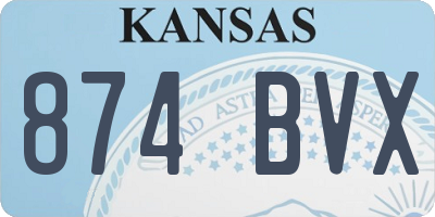 KS license plate 874BVX