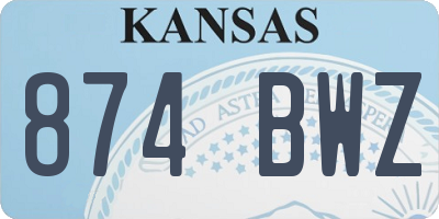 KS license plate 874BWZ
