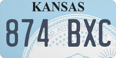 KS license plate 874BXC