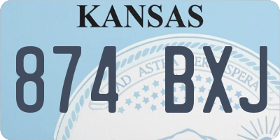 KS license plate 874BXJ