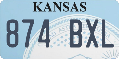 KS license plate 874BXL