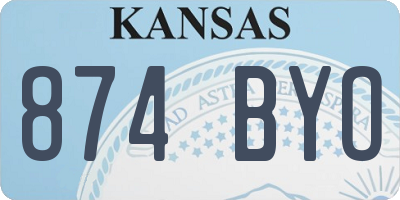 KS license plate 874BYO
