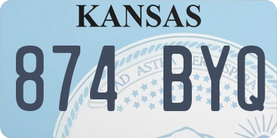 KS license plate 874BYQ