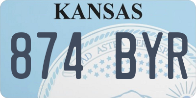 KS license plate 874BYR