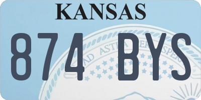 KS license plate 874BYS