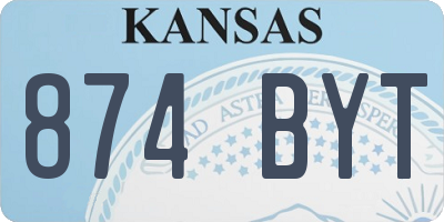 KS license plate 874BYT