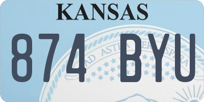 KS license plate 874BYU