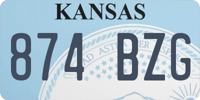 KS license plate 874BZG
