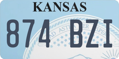 KS license plate 874BZI