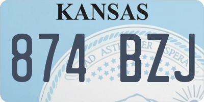 KS license plate 874BZJ