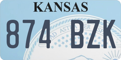 KS license plate 874BZK