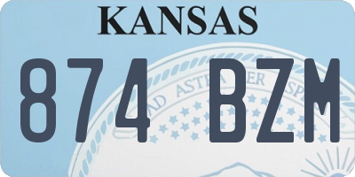 KS license plate 874BZM