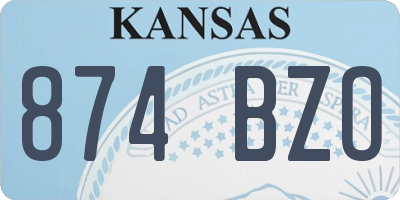 KS license plate 874BZO