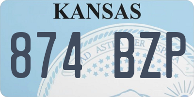 KS license plate 874BZP