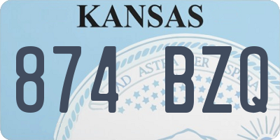 KS license plate 874BZQ