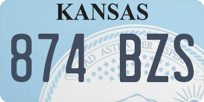 KS license plate 874BZS