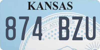 KS license plate 874BZU
