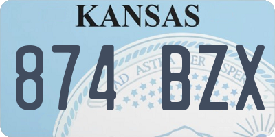 KS license plate 874BZX