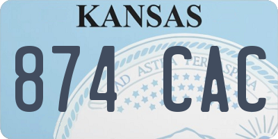 KS license plate 874CAC