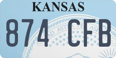 KS license plate 874CFB