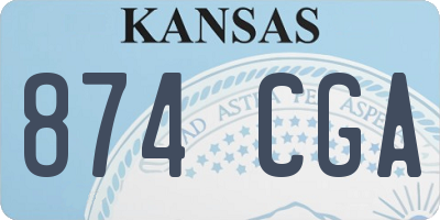 KS license plate 874CGA