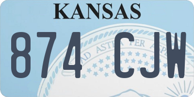 KS license plate 874CJW
