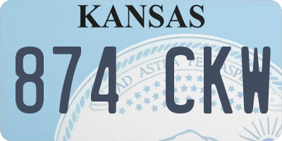 KS license plate 874CKW