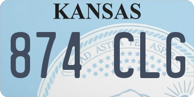 KS license plate 874CLG