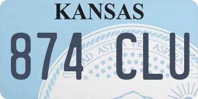 KS license plate 874CLU