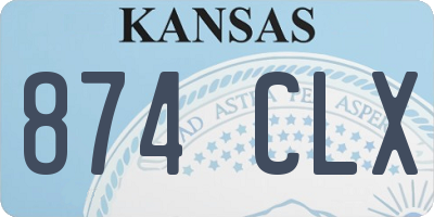 KS license plate 874CLX