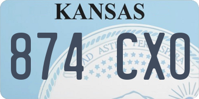 KS license plate 874CXO