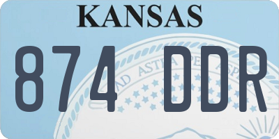 KS license plate 874DDR