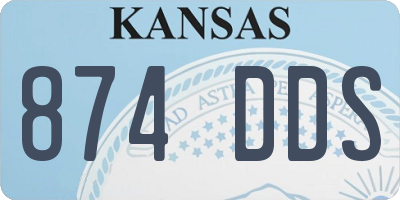 KS license plate 874DDS