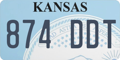 KS license plate 874DDT
