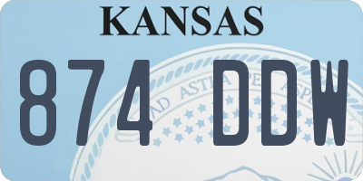 KS license plate 874DDW
