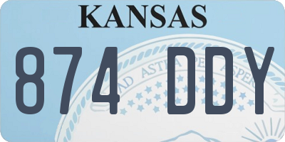 KS license plate 874DDY