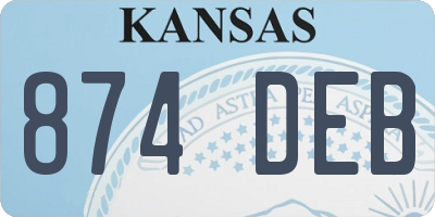 KS license plate 874DEB