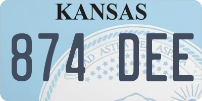 KS license plate 874DEE