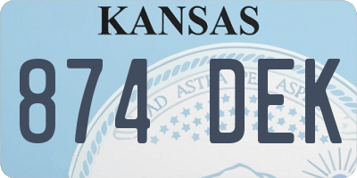 KS license plate 874DEK