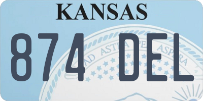 KS license plate 874DEL