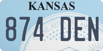 KS license plate 874DEN