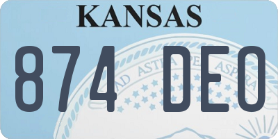 KS license plate 874DEO