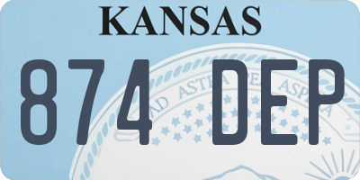 KS license plate 874DEP