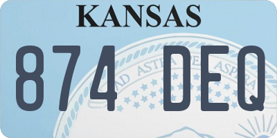 KS license plate 874DEQ