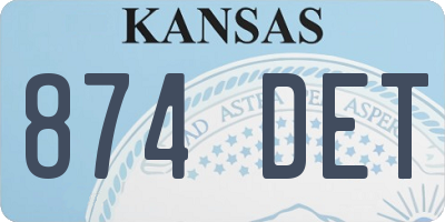 KS license plate 874DET