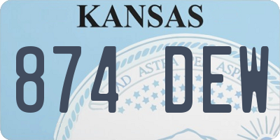 KS license plate 874DEW